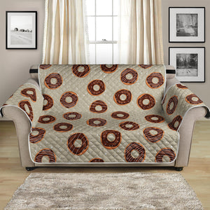 Chocolate Donuts Pattern Print Loveseat Protector