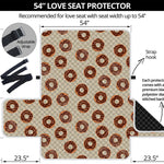 Chocolate Donuts Pattern Print Loveseat Protector