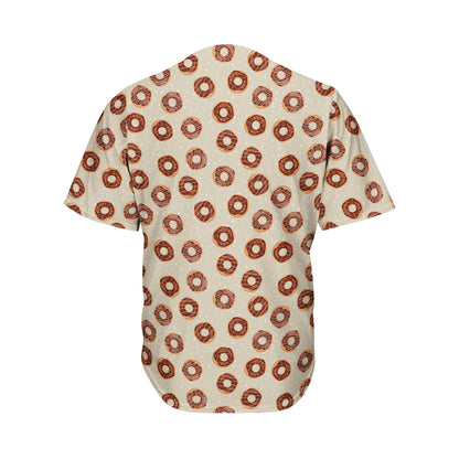 Chocolate Donuts Pattern Print Men's Baseball Jersey