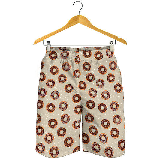 Chocolate Donuts Pattern Print Men's Shorts