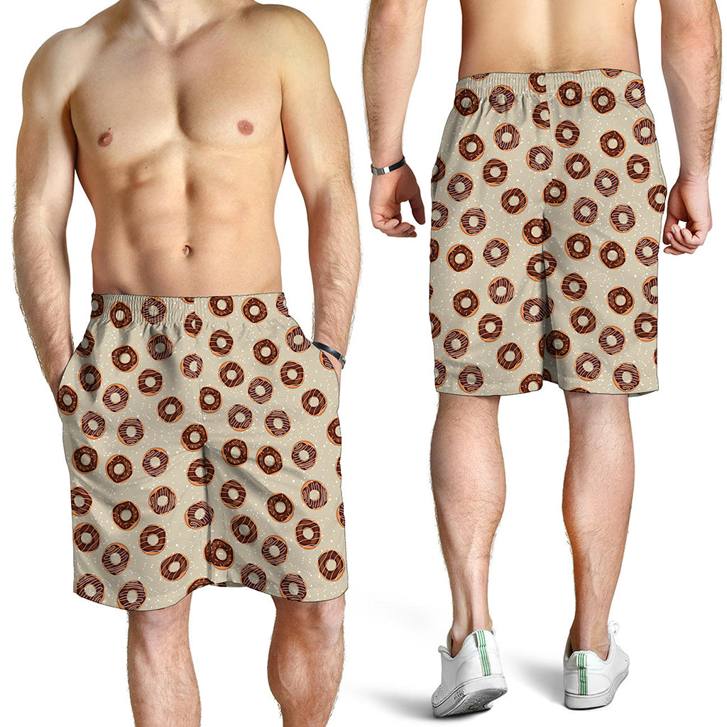 Chocolate Donuts Pattern Print Men's Shorts