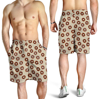 Chocolate Donuts Pattern Print Men's Shorts