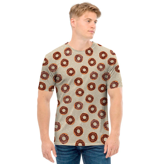 Chocolate Donuts Pattern Print Men's T-Shirt