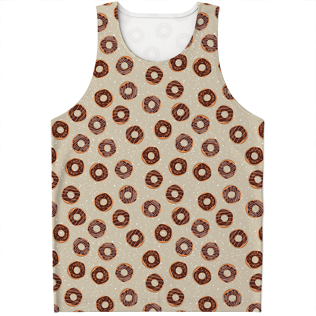 Chocolate Donuts Pattern Print Men's Tank Top