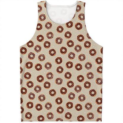 Chocolate Donuts Pattern Print Men's Tank Top