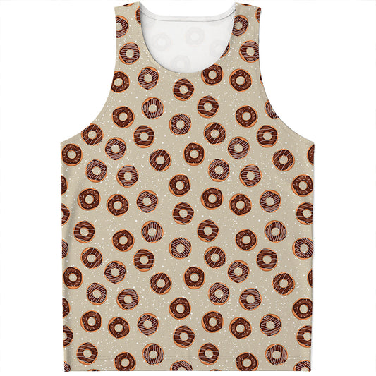 Chocolate Donuts Pattern Print Men's Tank Top