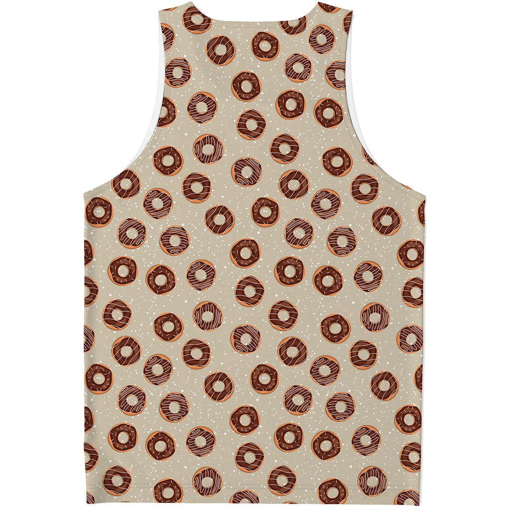 Chocolate Donuts Pattern Print Men's Tank Top