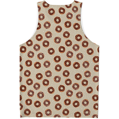 Chocolate Donuts Pattern Print Men's Tank Top