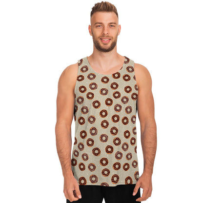 Chocolate Donuts Pattern Print Men's Tank Top