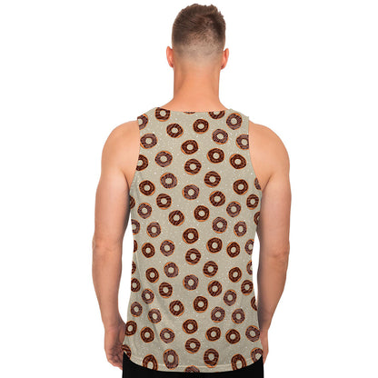Chocolate Donuts Pattern Print Men's Tank Top