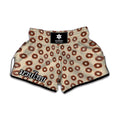 Chocolate Donuts Pattern Print Muay Thai Boxing Shorts