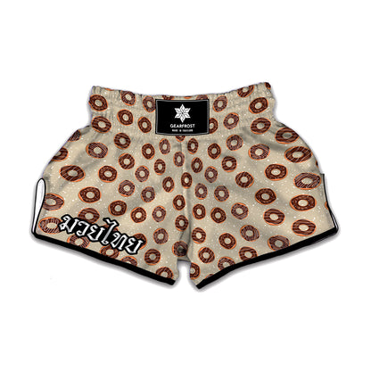 Chocolate Donuts Pattern Print Muay Thai Boxing Shorts