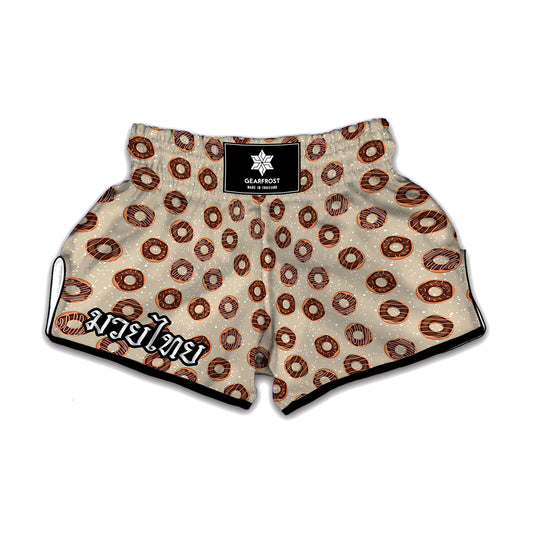 Chocolate Donuts Pattern Print Muay Thai Boxing Shorts