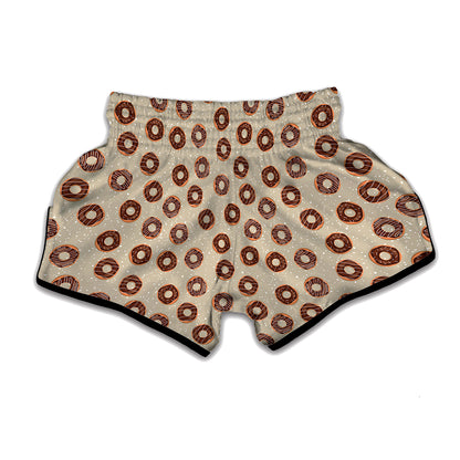 Chocolate Donuts Pattern Print Muay Thai Boxing Shorts