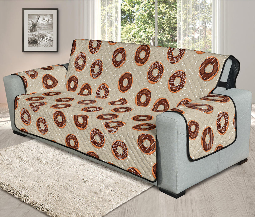 Chocolate Donuts Pattern Print Oversized Sofa Protector