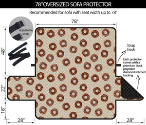 Chocolate Donuts Pattern Print Oversized Sofa Protector