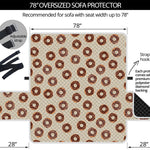 Chocolate Donuts Pattern Print Oversized Sofa Protector