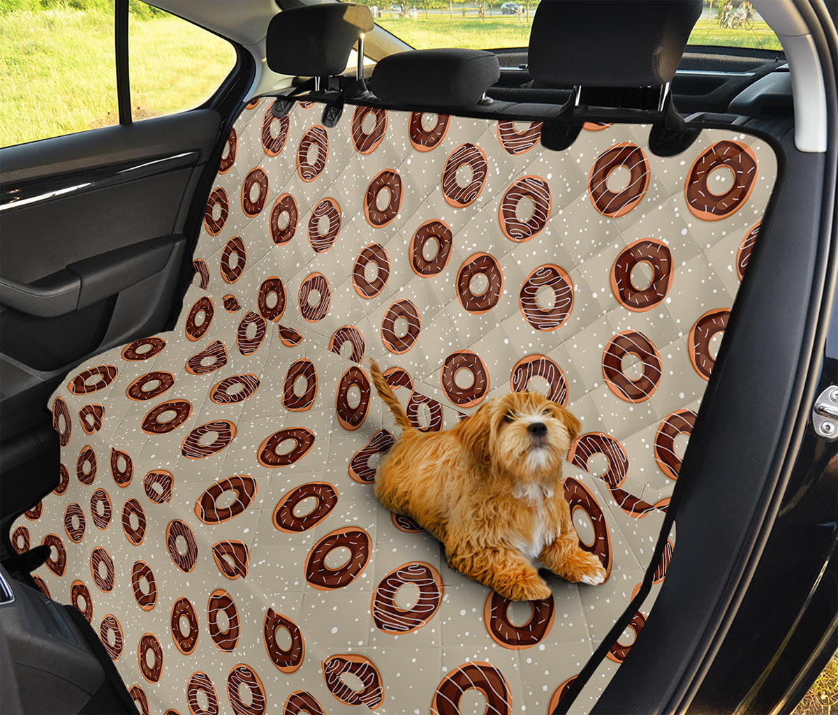 Chocolate Donuts Pattern Print Pet Car Back Seat Cover