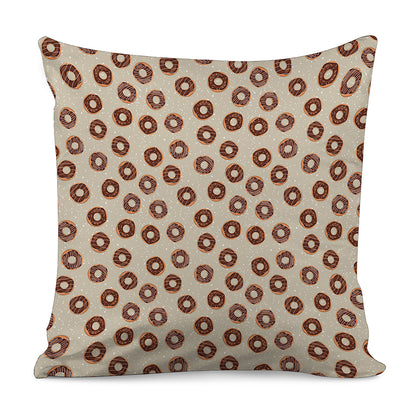 Chocolate Donuts Pattern Print Pillow Cover