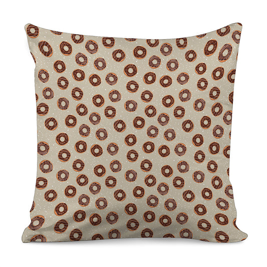 Chocolate Donuts Pattern Print Pillow Cover