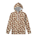 Chocolate Donuts Pattern Print Pullover Hoodie