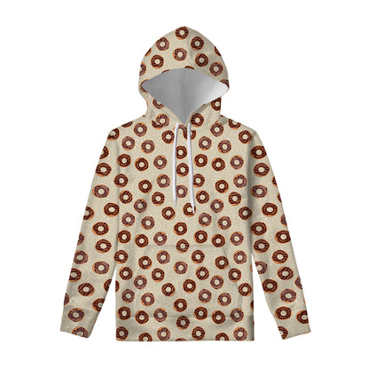 Chocolate Donuts Pattern Print Pullover Hoodie