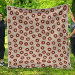 Chocolate Donuts Pattern Print Quilt