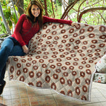 Chocolate Donuts Pattern Print Quilt