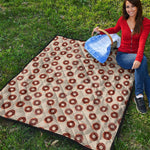 Chocolate Donuts Pattern Print Quilt