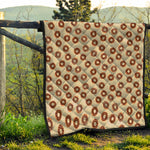 Chocolate Donuts Pattern Print Quilt