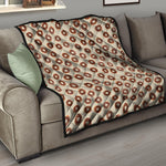 Chocolate Donuts Pattern Print Quilt