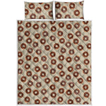 Chocolate Donuts Pattern Print Quilt Bed Set