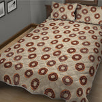 Chocolate Donuts Pattern Print Quilt Bed Set