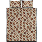 Chocolate Donuts Pattern Print Quilt Bed Set