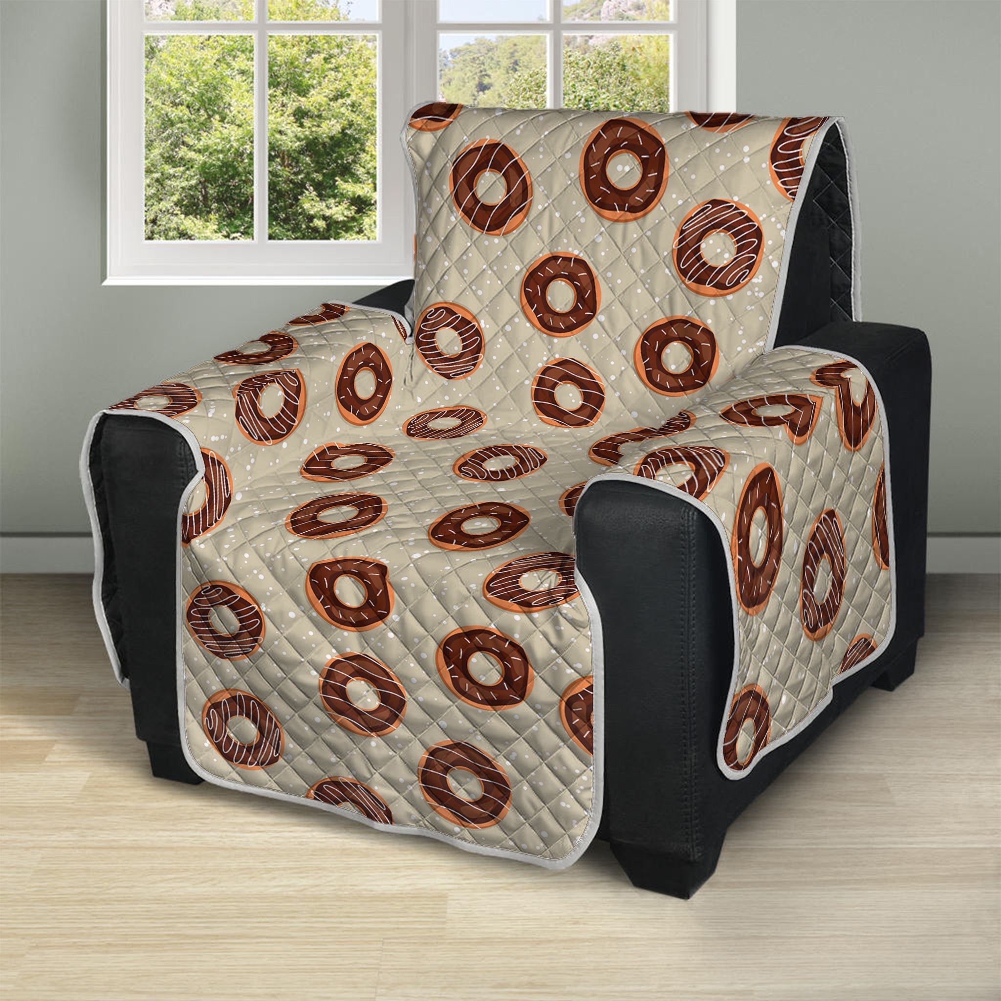 Chocolate Donuts Pattern Print Recliner Protector