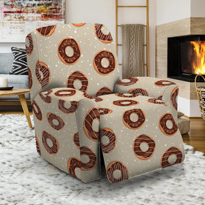 Chocolate Donuts Pattern Print Recliner Slipcover