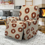 Chocolate Donuts Pattern Print Recliner Slipcover