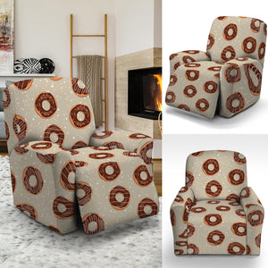 Chocolate Donuts Pattern Print Recliner Slipcover