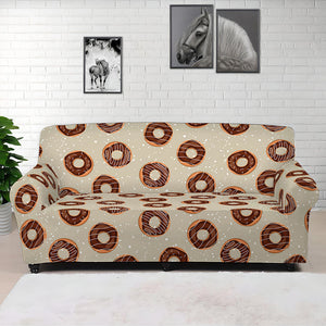 Chocolate Donuts Pattern Print Sofa Cover