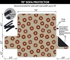 Chocolate Donuts Pattern Print Sofa Protector