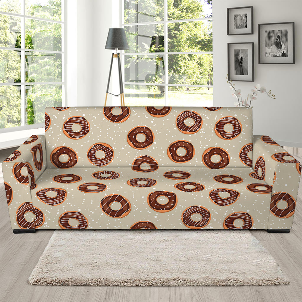 Chocolate Donuts Pattern Print Sofa Slipcover