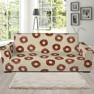 Chocolate Donuts Pattern Print Sofa Slipcover