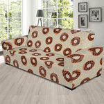 Chocolate Donuts Pattern Print Sofa Slipcover