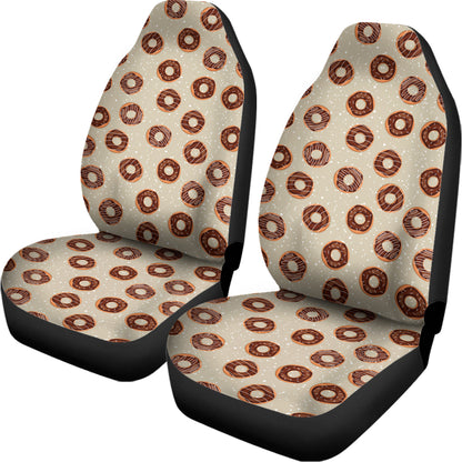 Chocolate Donuts Pattern Print Universal Fit Car Seat Covers