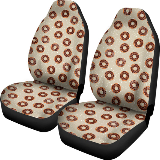 Chocolate Donuts Pattern Print Universal Fit Car Seat Covers