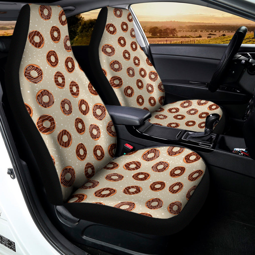 Chocolate Donuts Pattern Print Universal Fit Car Seat Covers