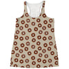 Chocolate Donuts Pattern Print Women's Racerback Tank Top