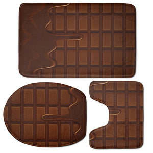 Chocolate Print 3 Piece Bath Mat Set