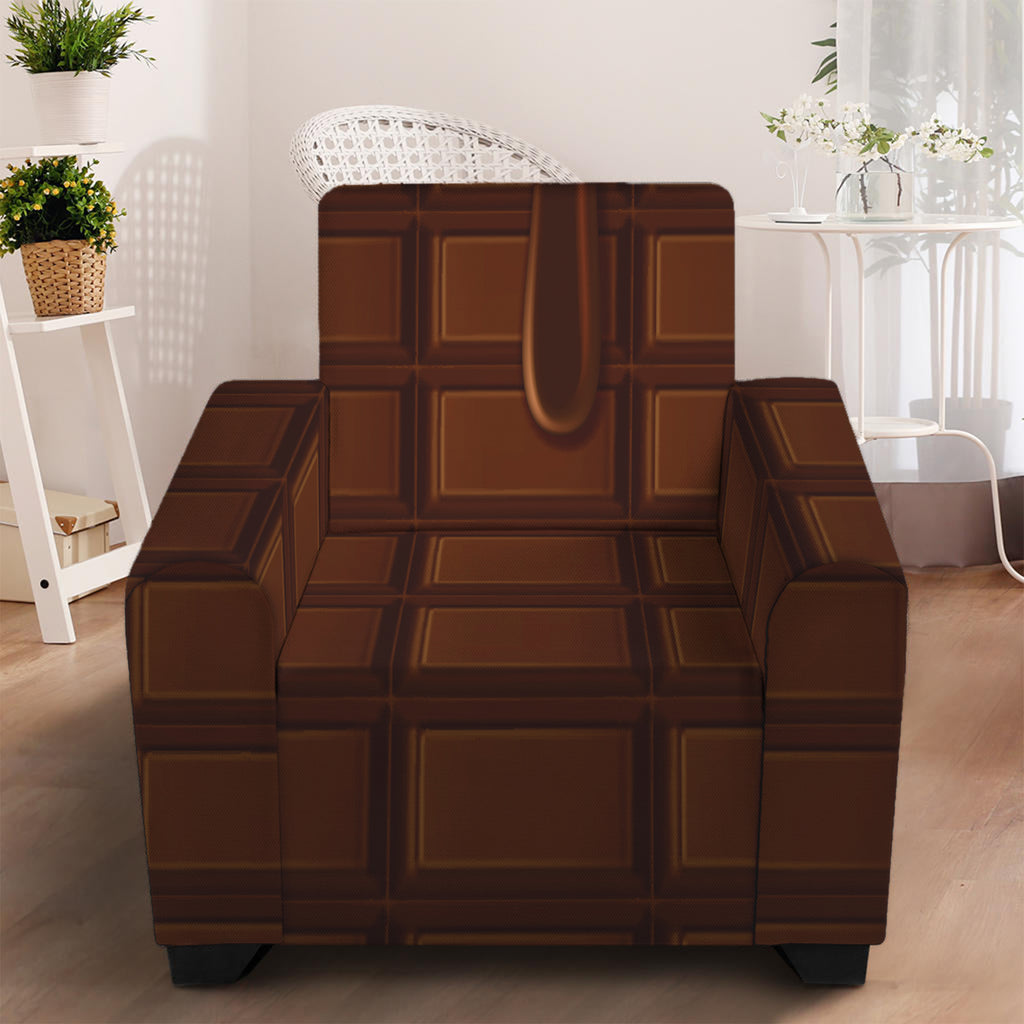 Chocolate Print Armchair Slipcover