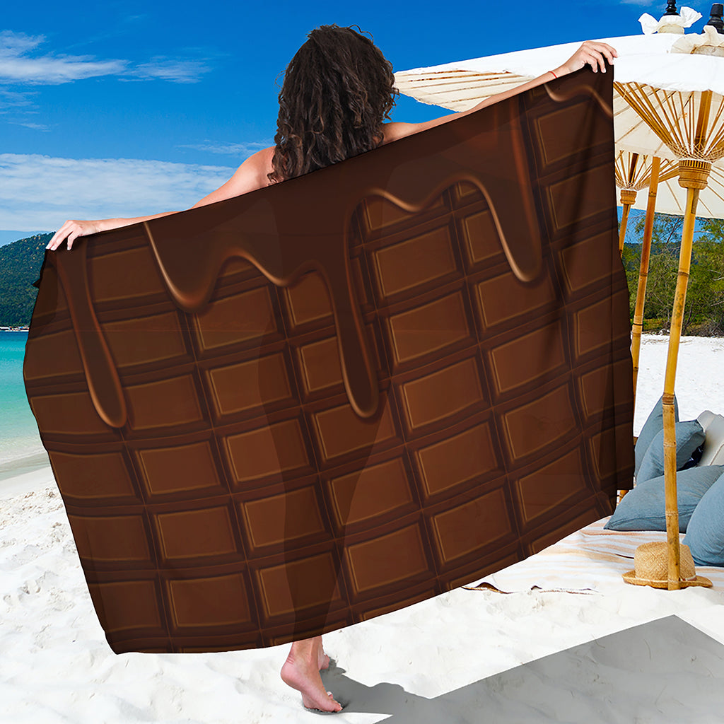 Chocolate Print Beach Sarong Wrap